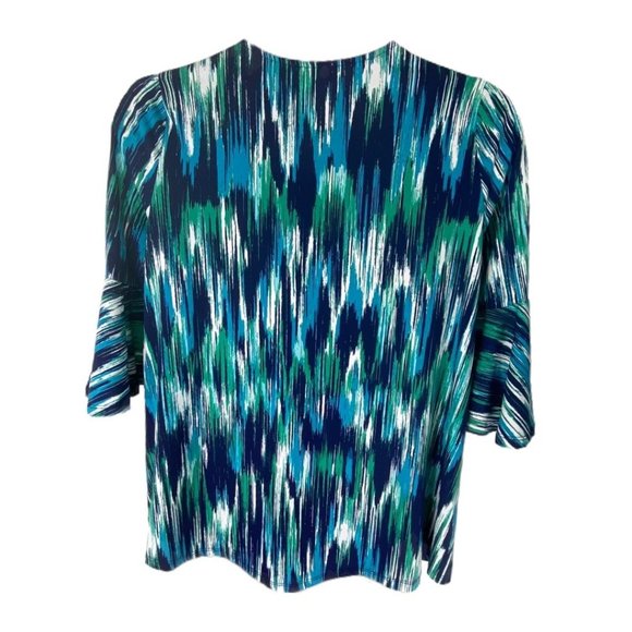 Bohemian Flair Sleeve Blue Space Tie Dye Top size 14 16 - Picture 2 of 6